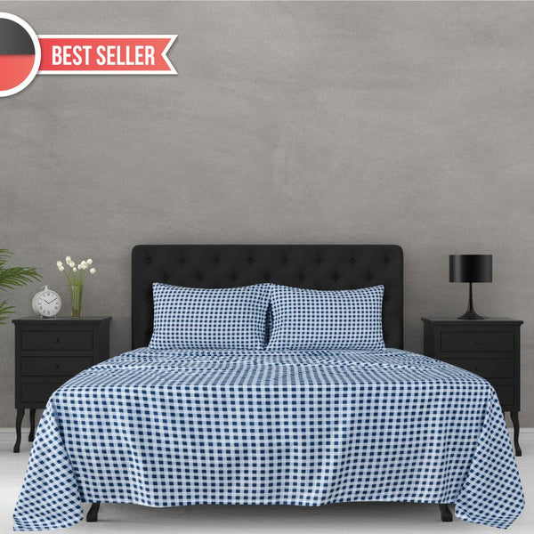 Printed Microfiber Sheet Set - Gingham Check