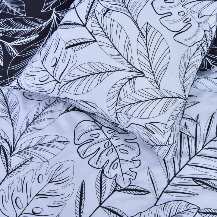3 Piece Quilt Cover Set - Palm Tree Mono - Bedroom, coverlets, Latest, Quilt Cover